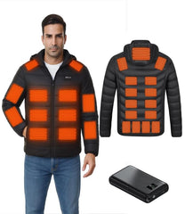 ALTWEIWEN men's heated jacket front view with 16000mAh battery showcasing versatile warmth