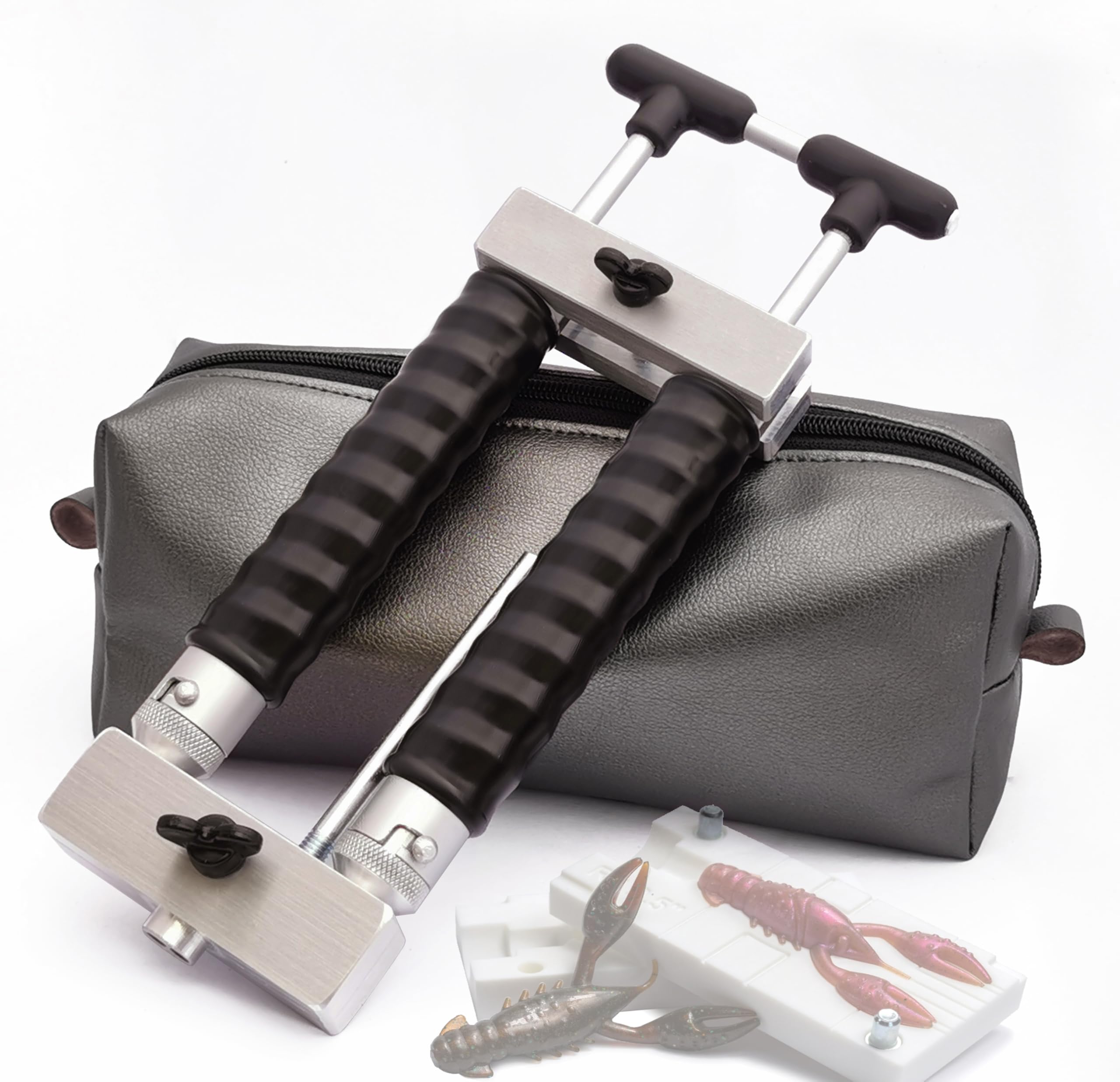 Aluminium dual-color injector kit with two 45 ml injectors for soft plastic lures