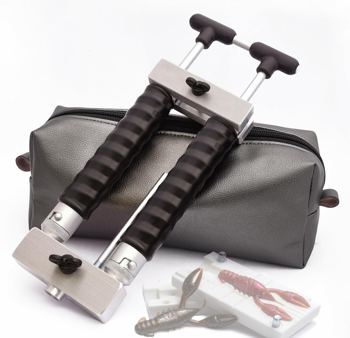 Aluminium dual-color injector kit with two 45 ml injectors for soft plastic lures