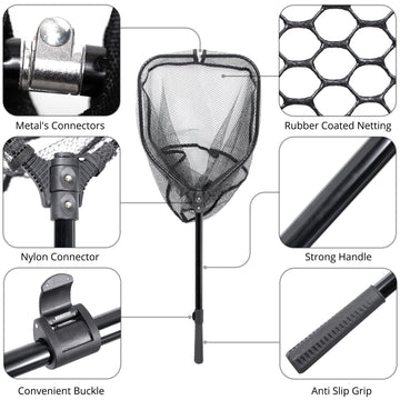 Sturdy 6063 aluminum frame of the landing net