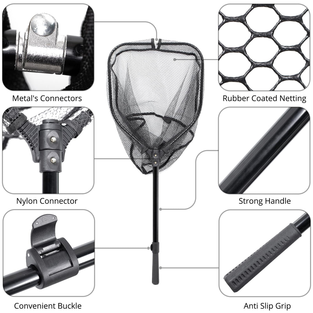 Sturdy 6063 aluminum frame of the landing net
