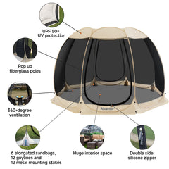 Alvantor 8-mesh walls capture 360-degree ventilation for comfortable outdoor time.