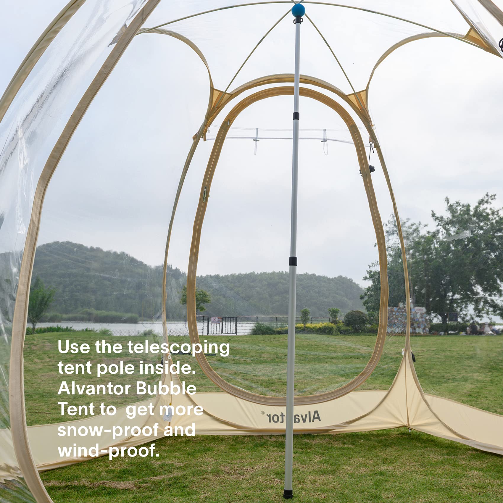 Alvantor anti-slip rubber bottom keeps poles steady on uneven ground.