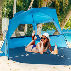 Alvantor Beach Tent 6-point hub provides sturdy support against wind