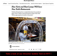 Alvantor pop-up bubble tent with 360° windows offers panoramic views during entertaining
