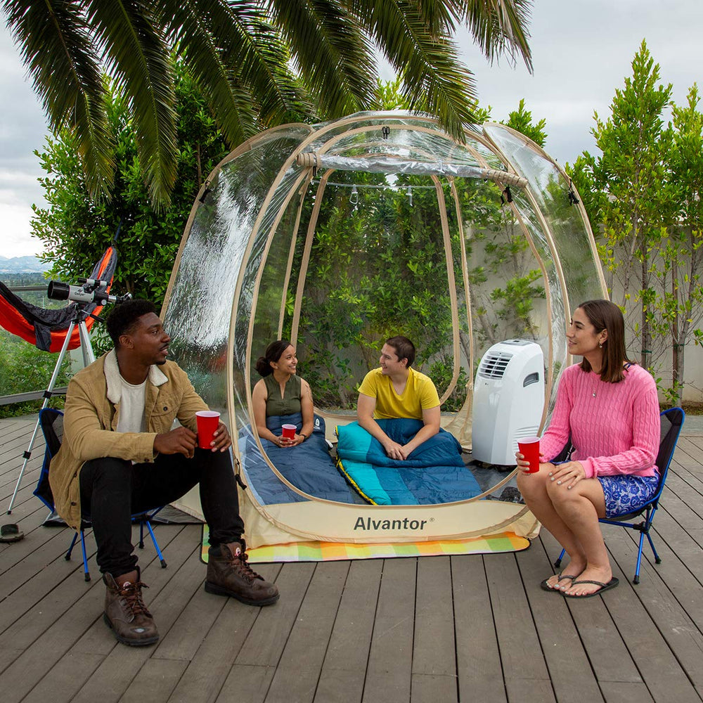 Alvantor pop-up bubble tent wind stability features and sturdy construction for outdoor use