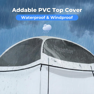 Alvantor lightweight enclosure is ideal for beach or camp.