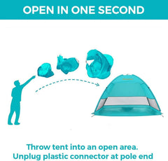 Alvantor sun shelter teal color with three mesh windows for airflow.