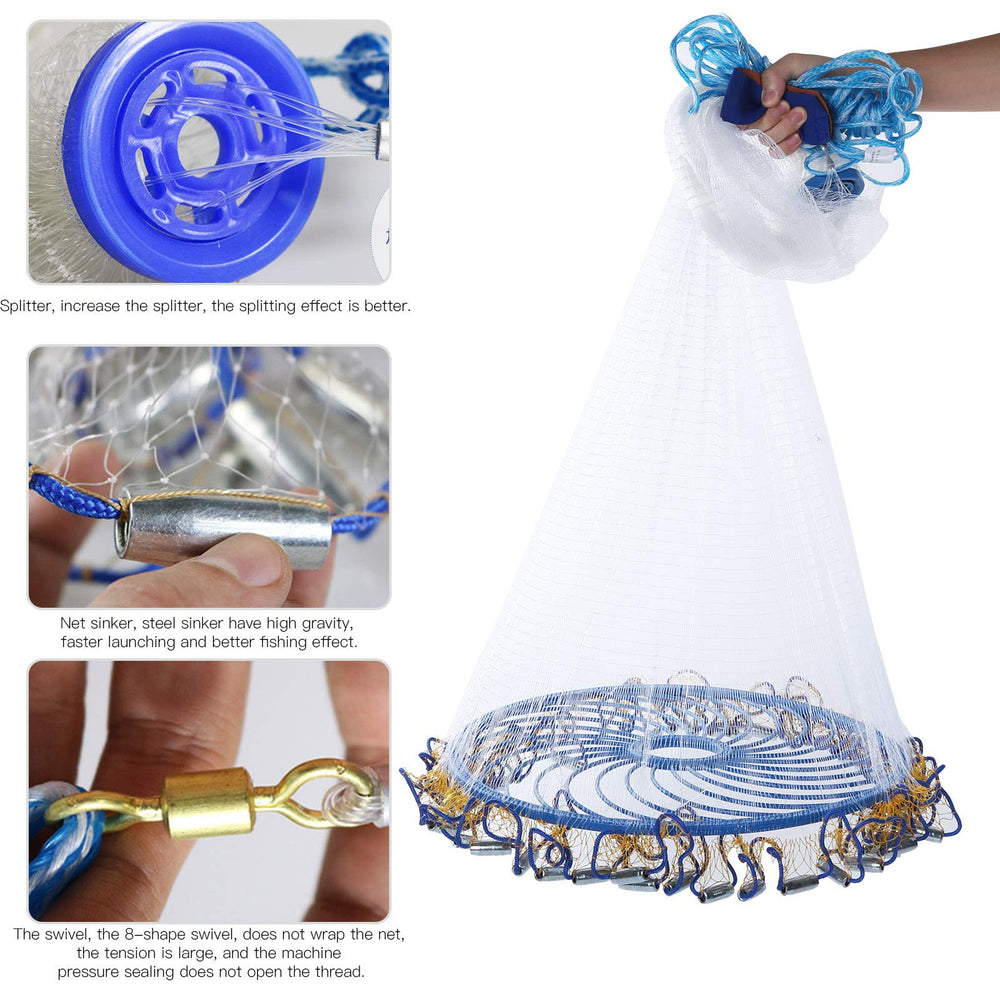 Alvinlite cast net ideal for bait-trap setups and easy retrieval.
