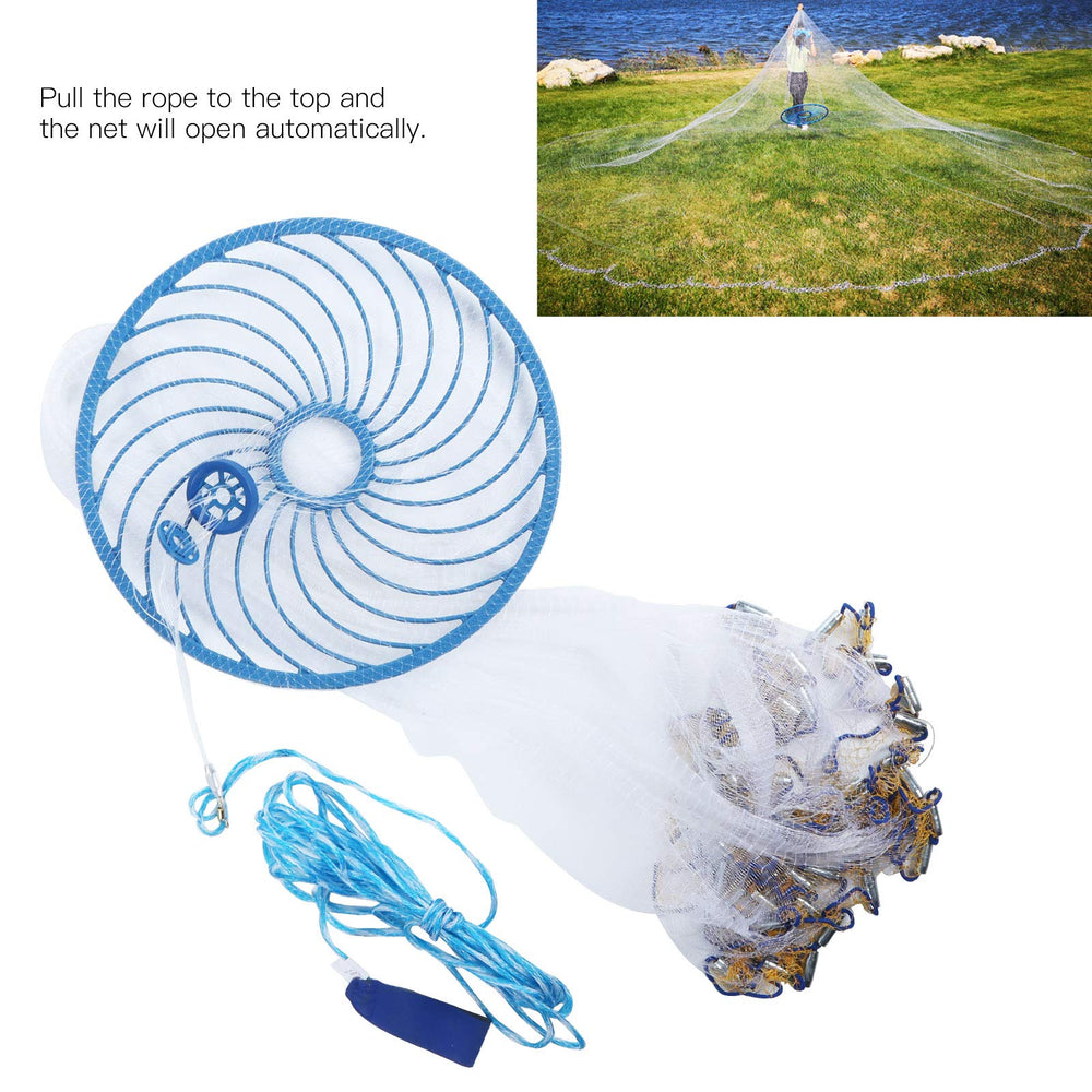 Alvinlite cast net with easy-carry design for transport between spots.