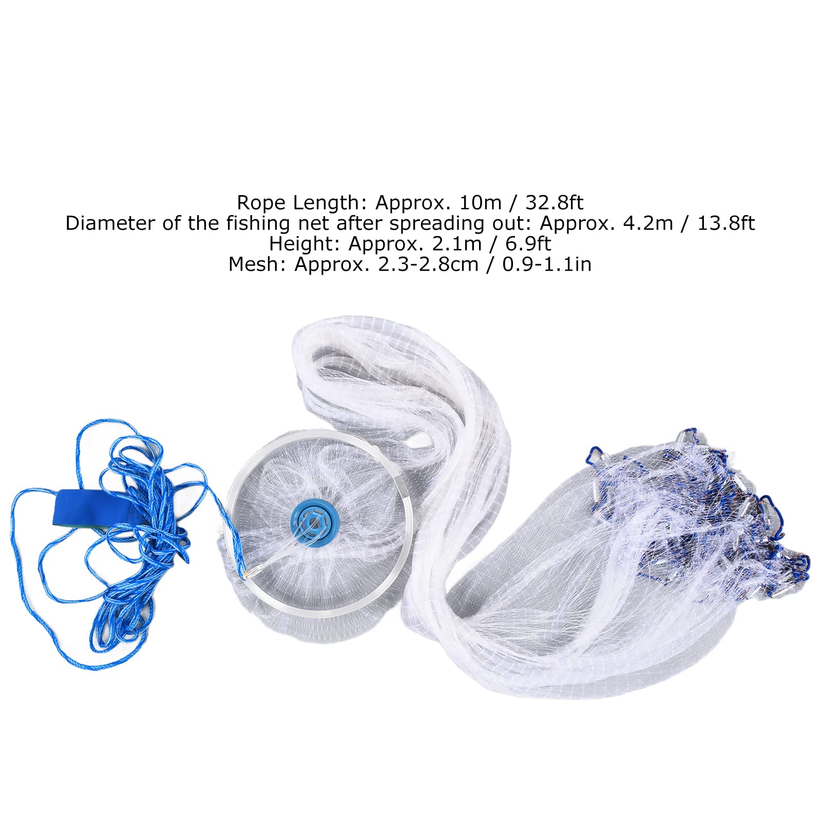 Alvinlite Cast Net with heavy-duty weights for quick, tight sinking.