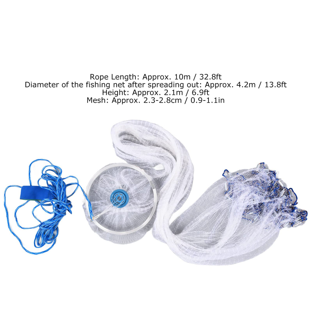 Alvinlite Cast Net with heavy-duty weights for quick, tight sinking.