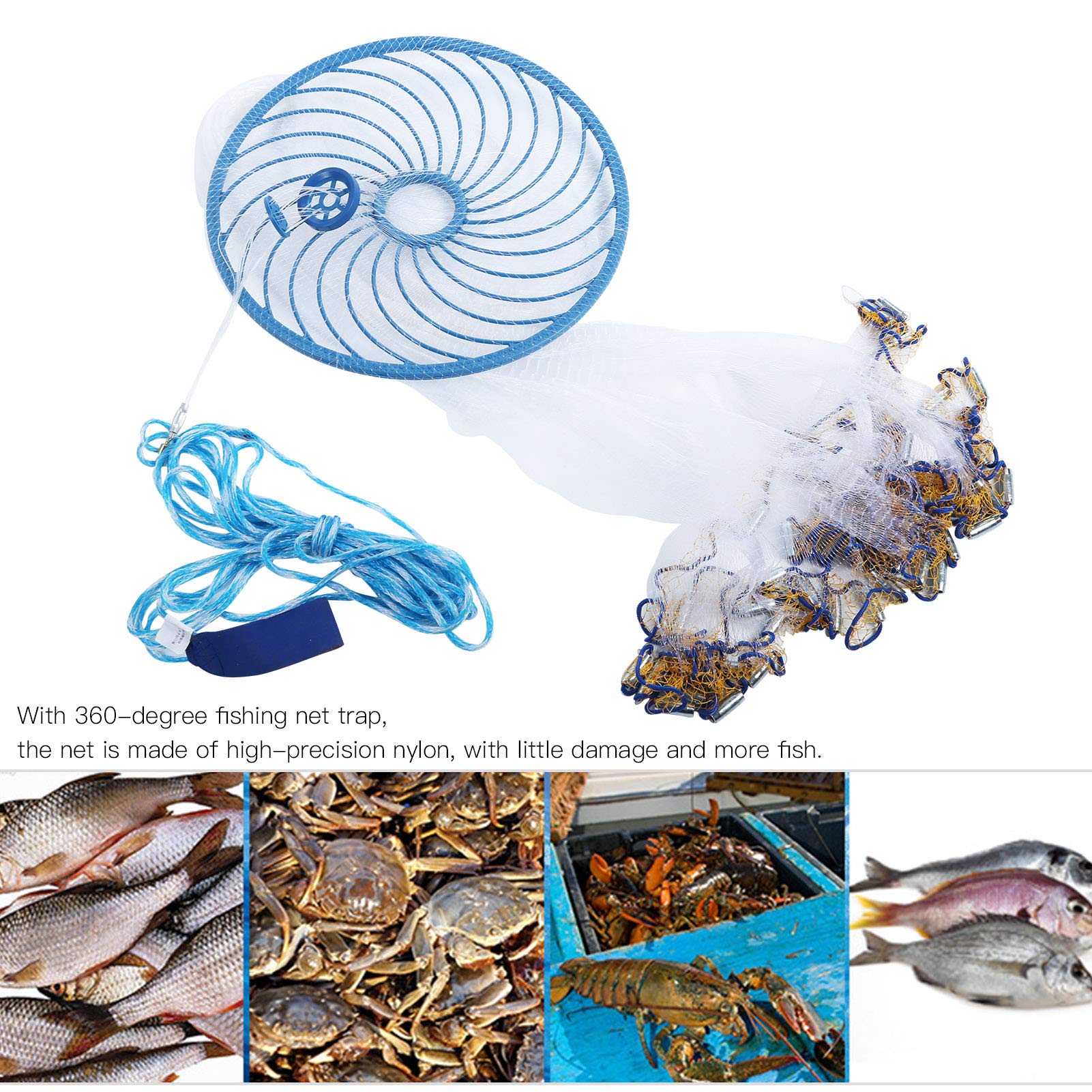 Alvinlite cast net features sturdy mesh construction for durability.