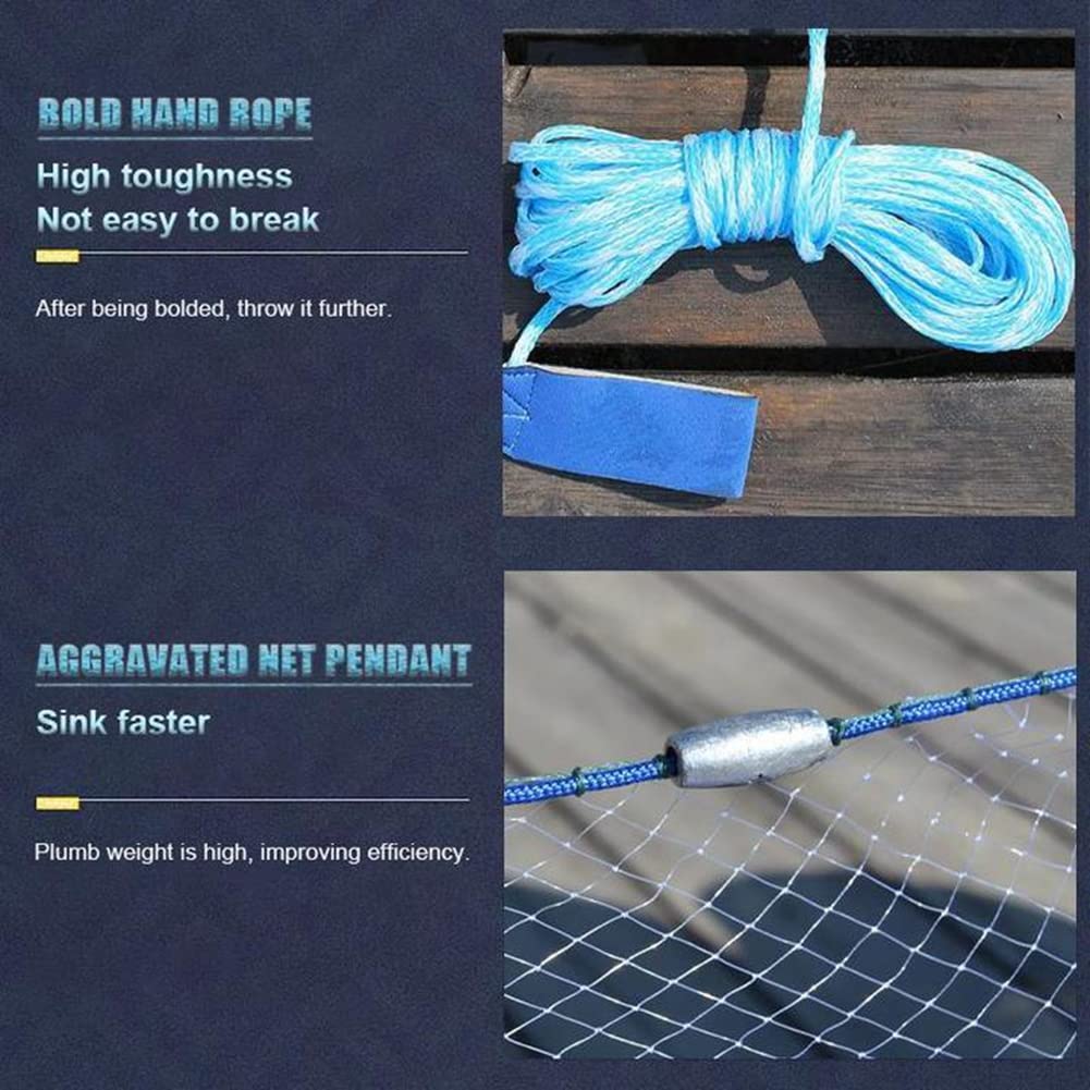 Alvinlite Standard Cast Net captures bait in deeper water or current