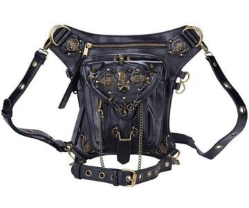AlwaySky steampunk waist bag front pocket for quick access on hikes.
