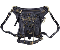 AlwaySky steampunk waist bag front pocket for quick access on hikes.