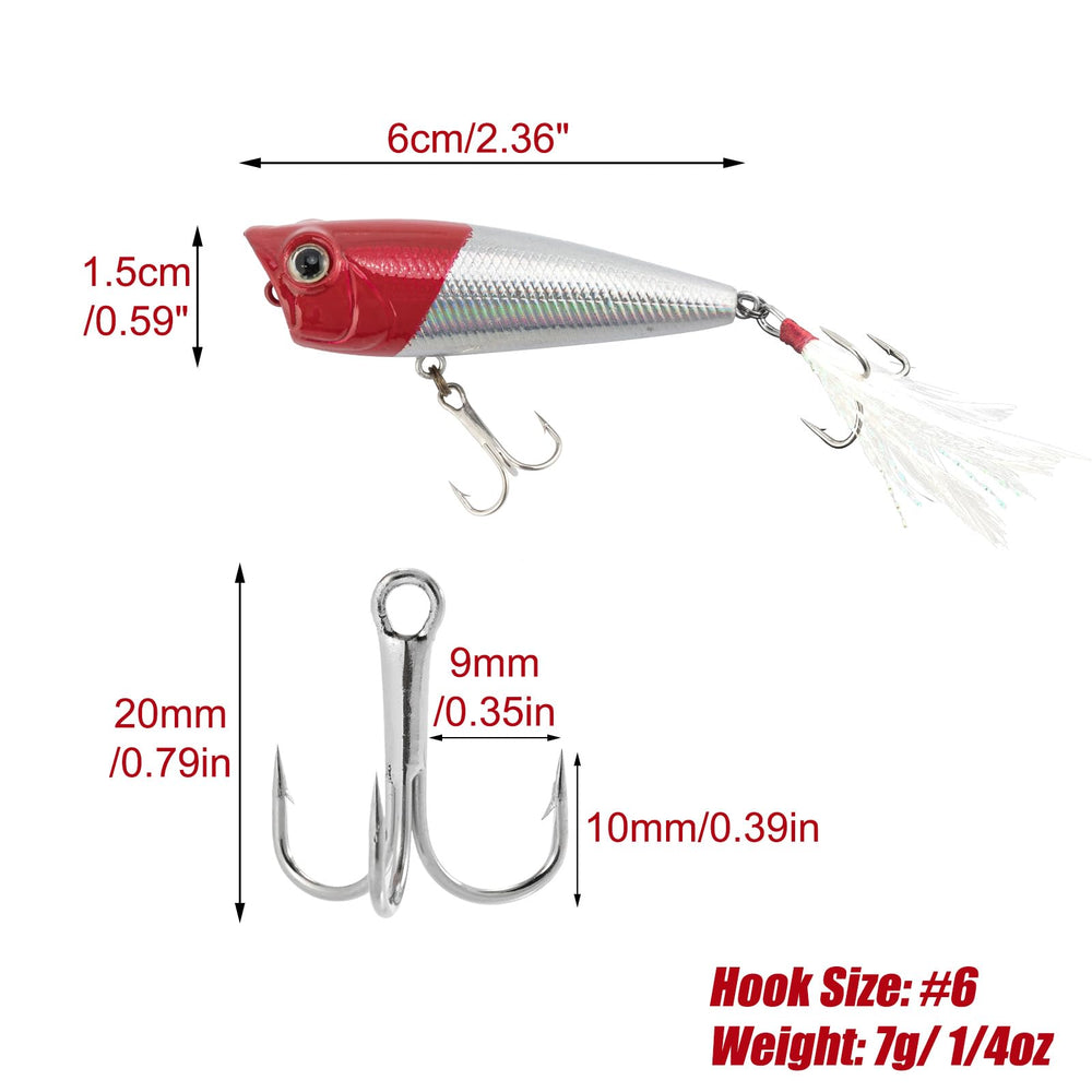 Alwonder 5-Pack popper lures in action on water