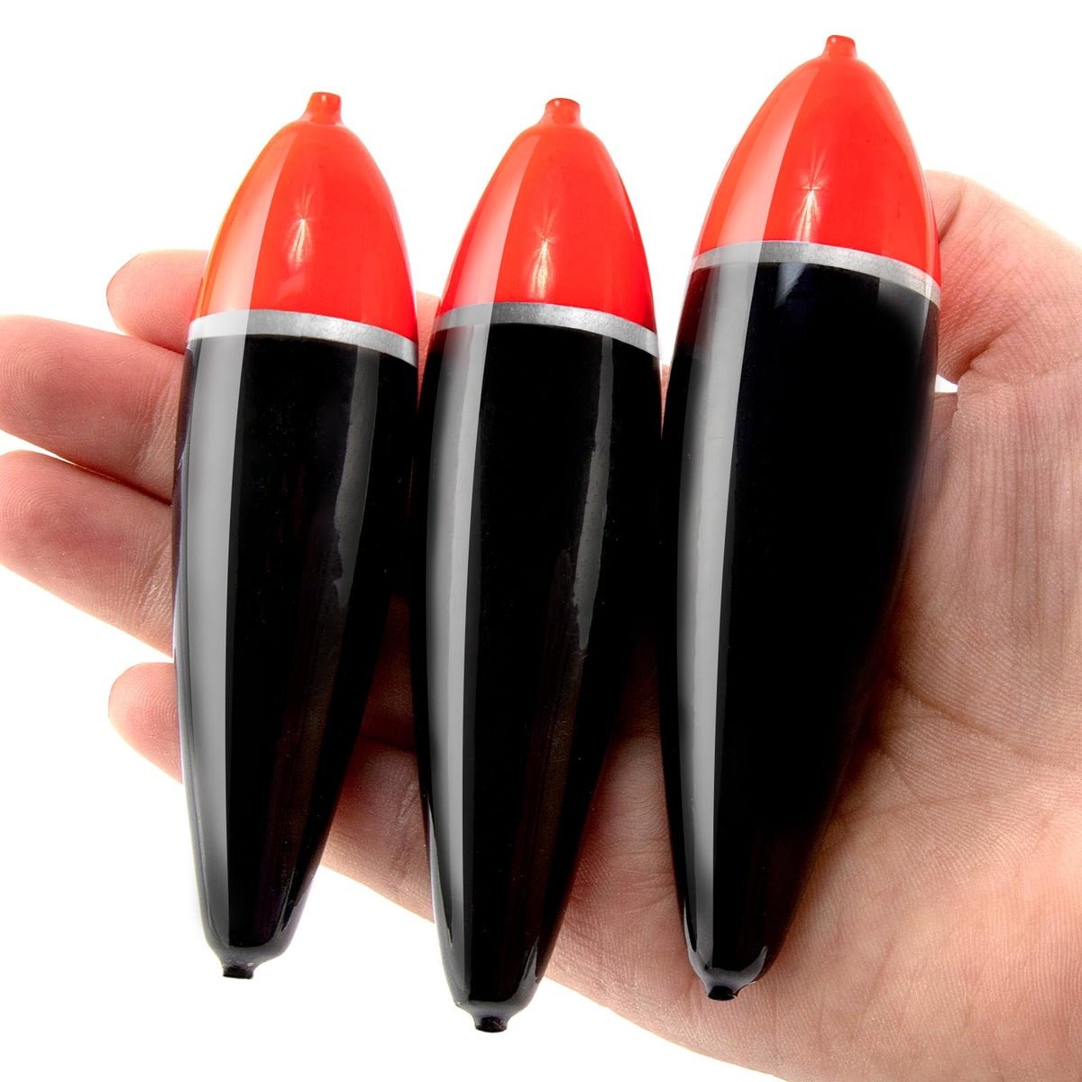 Alwonder 5-piece sycamore wood fishing bobbers close-up