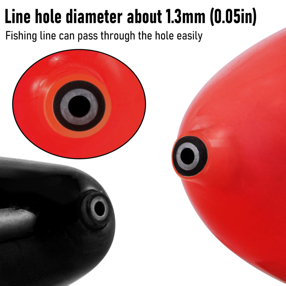 High-visibility epoxy-coated bobber in water
