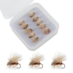 Storage box with 10 size 16 elk hair caddisflies included in the kit