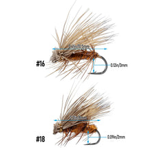 Close-up of hand-tied elk hair caddis dry fly showing lifelike texture