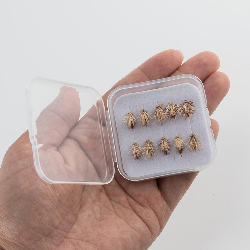 Two random color variations of elk hair caddisflies shipped in the 10-pack