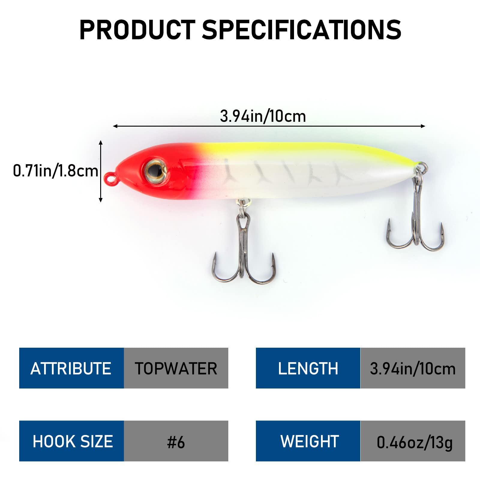 Alwonder top water lure color variant 2 with walk-the-dog action