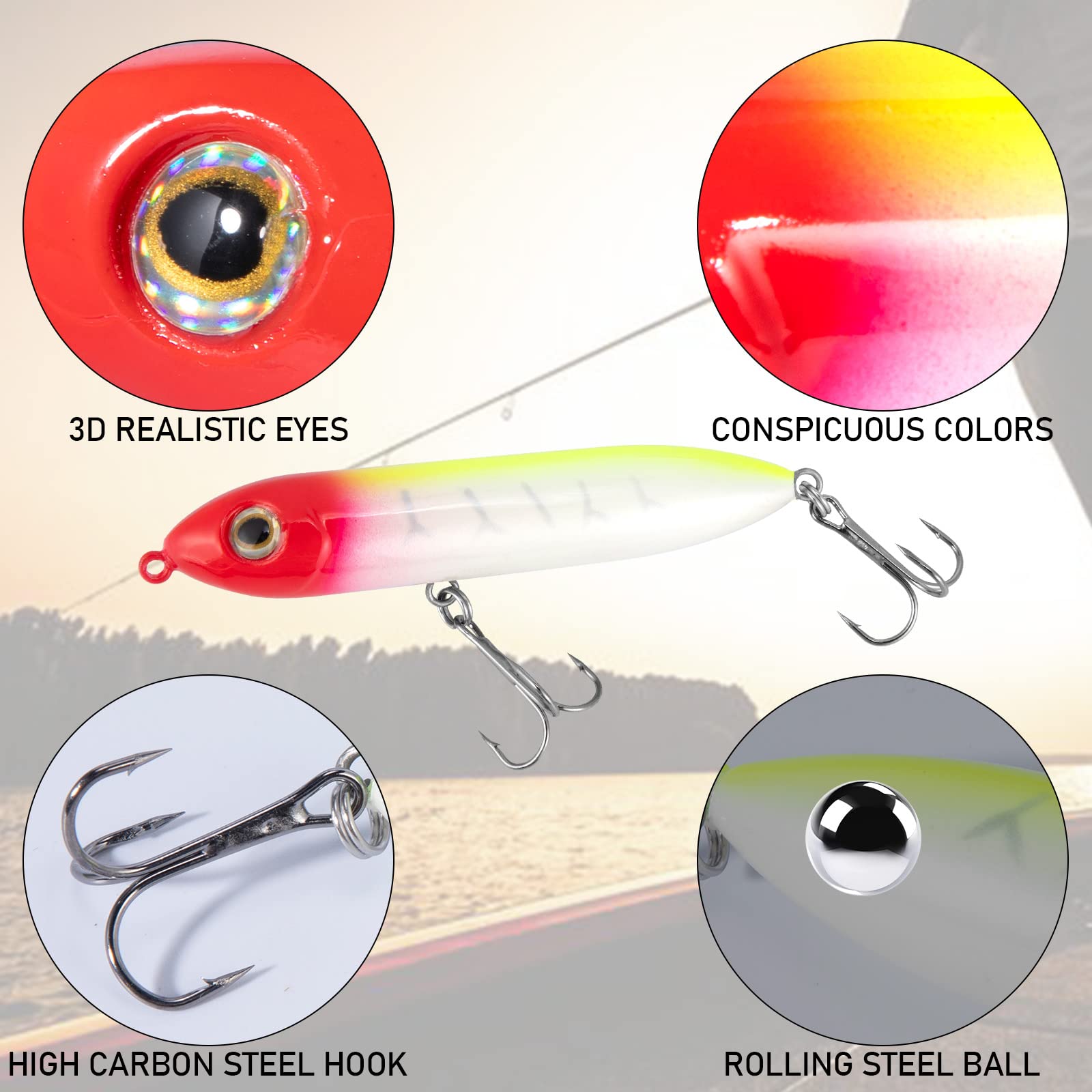 Walk-the-dog action lure concept for surface fishing