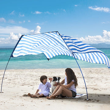 ALYCASO Beach Wind Shade front view for quick shade protection on sunny days