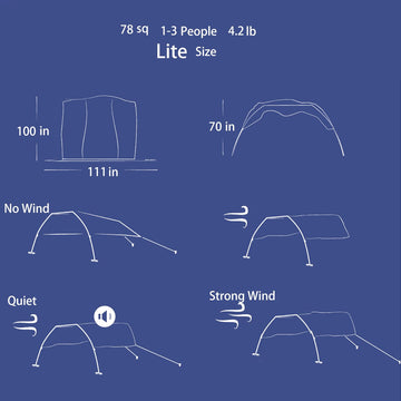 ALYCASO Beach Wind Shade side view showing easy setup and portability