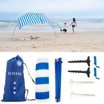 ALYCASO Lite Regatta Stripe fabric close-up highlights durable sun protection