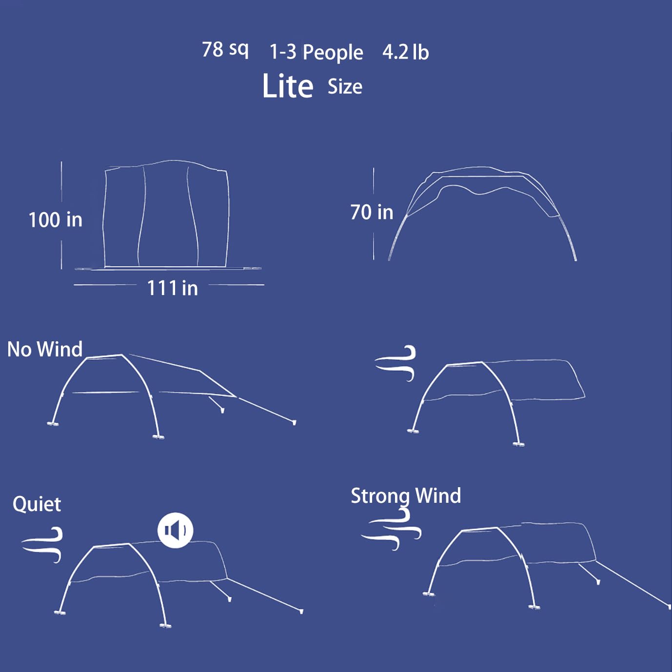 ALYCASO shade tent folds into a compact pack for easy transport.