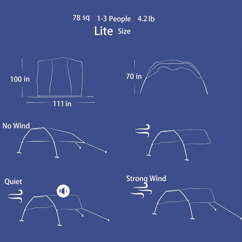 ALYCASO shade tent folds into a compact pack for easy transport.