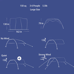 ALYCASO wind shelter setup shows quick 2-minute assembly for outdoor events.