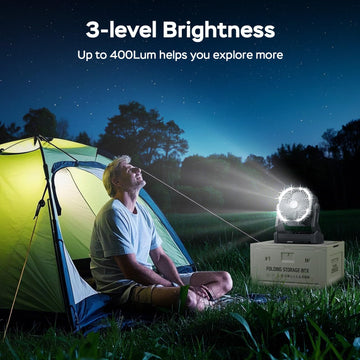 AMACOOL LED lantern camping fan 270-degree pivot for directed airflow