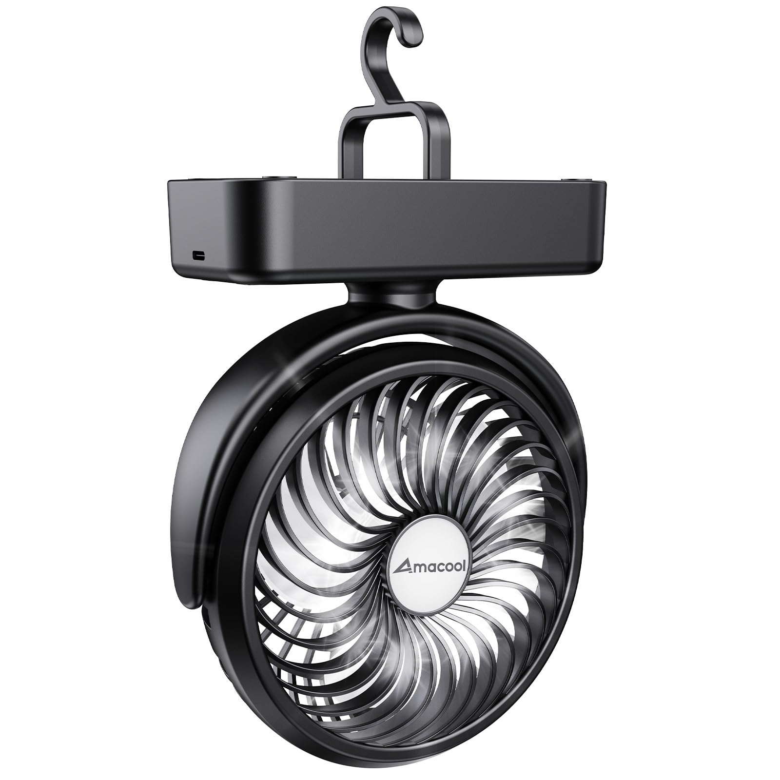 AMACOOL portable camping fan with LED lantern keeps tent bright and breezy