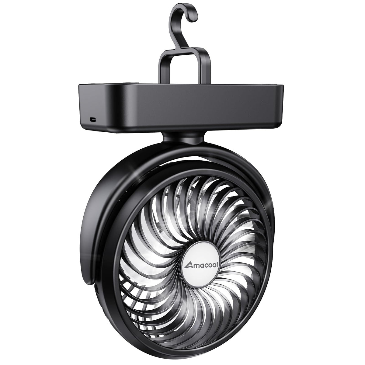 AMACOOL portable camping fan with LED lantern keeps tent bright and breezy
