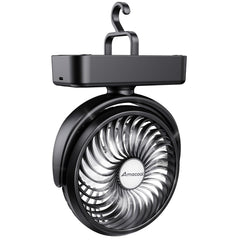 AMACOOL portable camping fan with LED lantern keeps tent bright and breezy