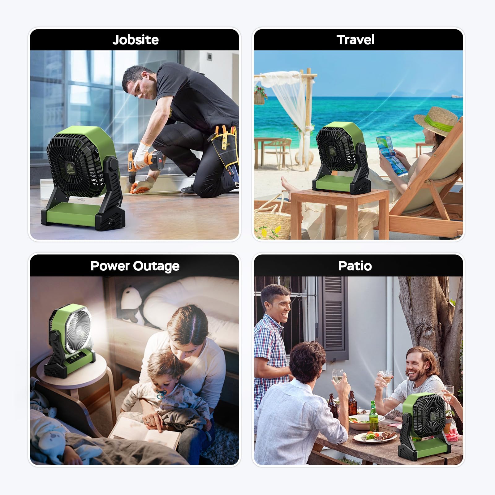 AMACOOL foldable hook design lets you hang the fan in tents or cars.