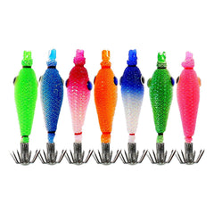 Amagogo 7Pcs 1.97 inch luminous squid jig hooks set - front view