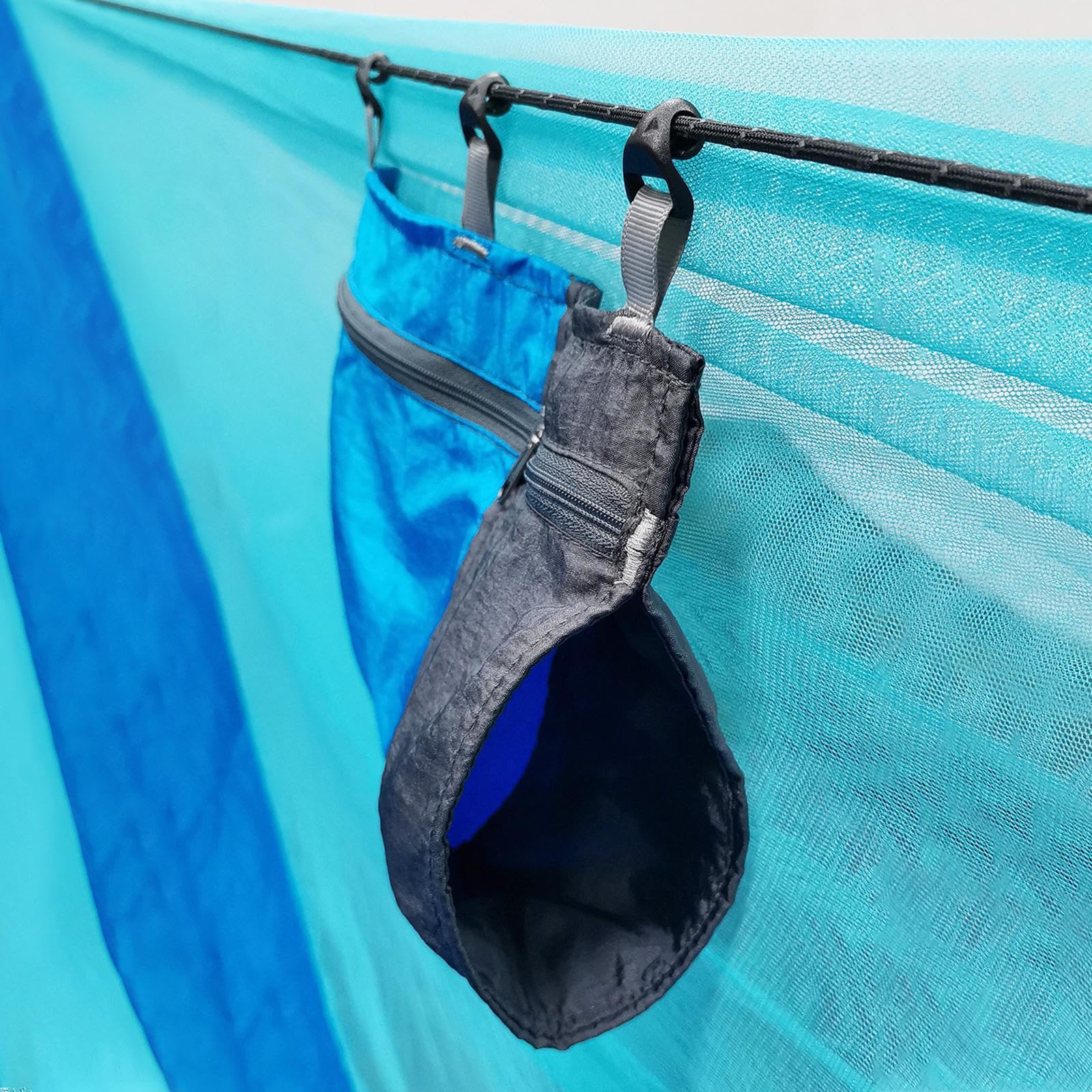 Durable Amagogo hammock organizer made from 70D cloth for rugged outdoor use.