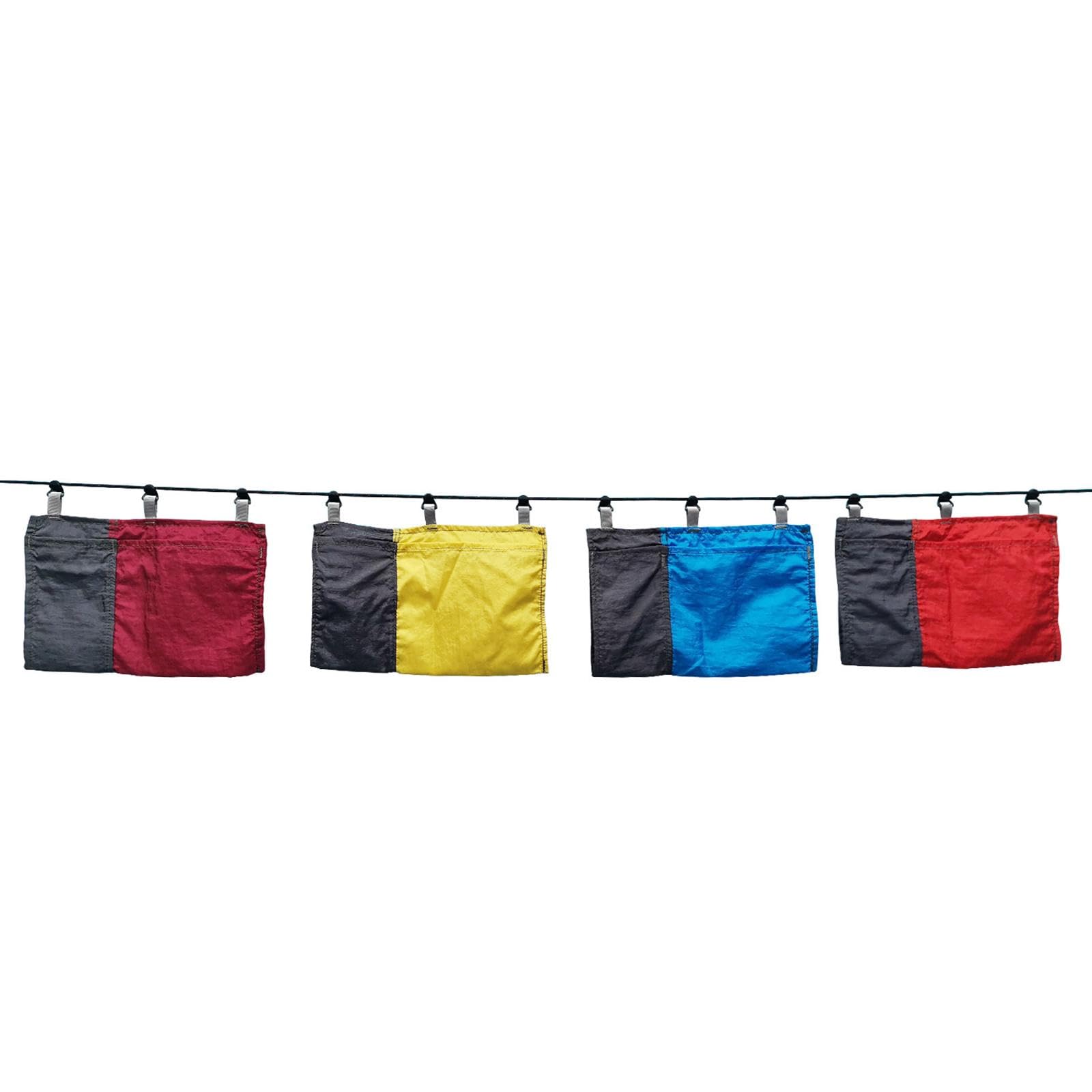 Red accent adds visibility in outdoor settings, helping you locate essentials fast.