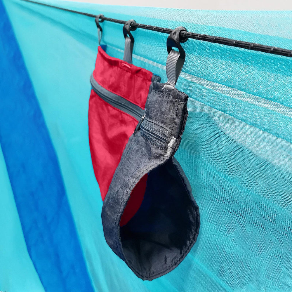Amagogo portable and lightweight pouch rolls up when not in use.