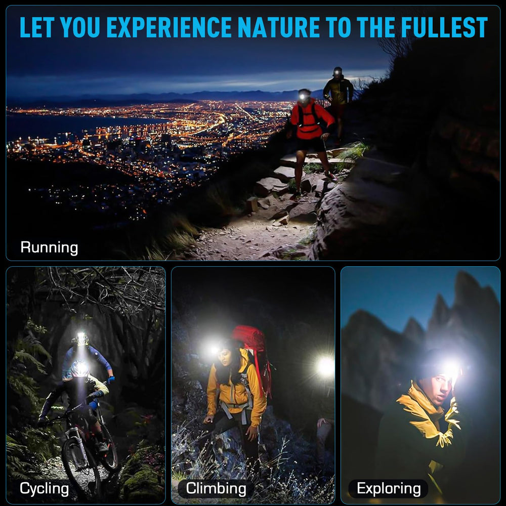 AMAKER headlamp adult use showcases versatility for climbing and hunting.