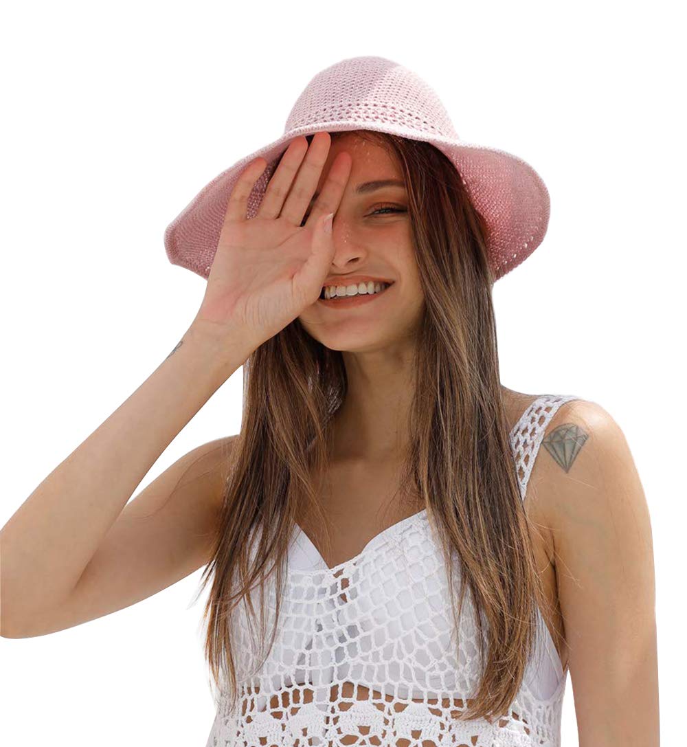 AMAKU Women Large Brim Sun Hat Pink provides stylish shade for sunny days.