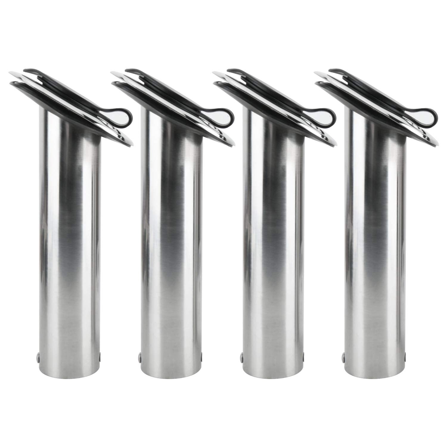 Amarine Made 4-pack stainless steel rod holders with cap and gasket, 30-degree model