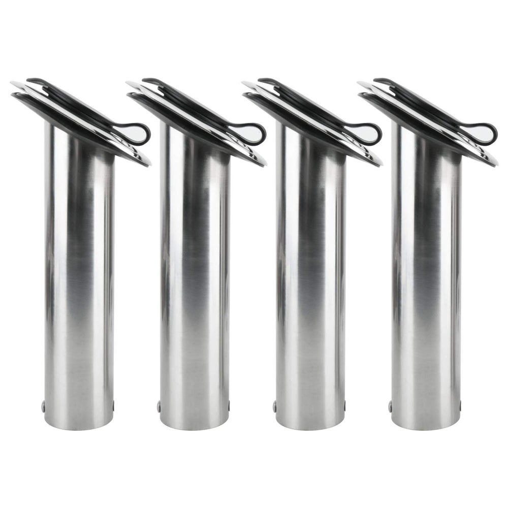 Amarine Made 4-pack stainless steel rod holders with cap and gasket, 30-degree model
