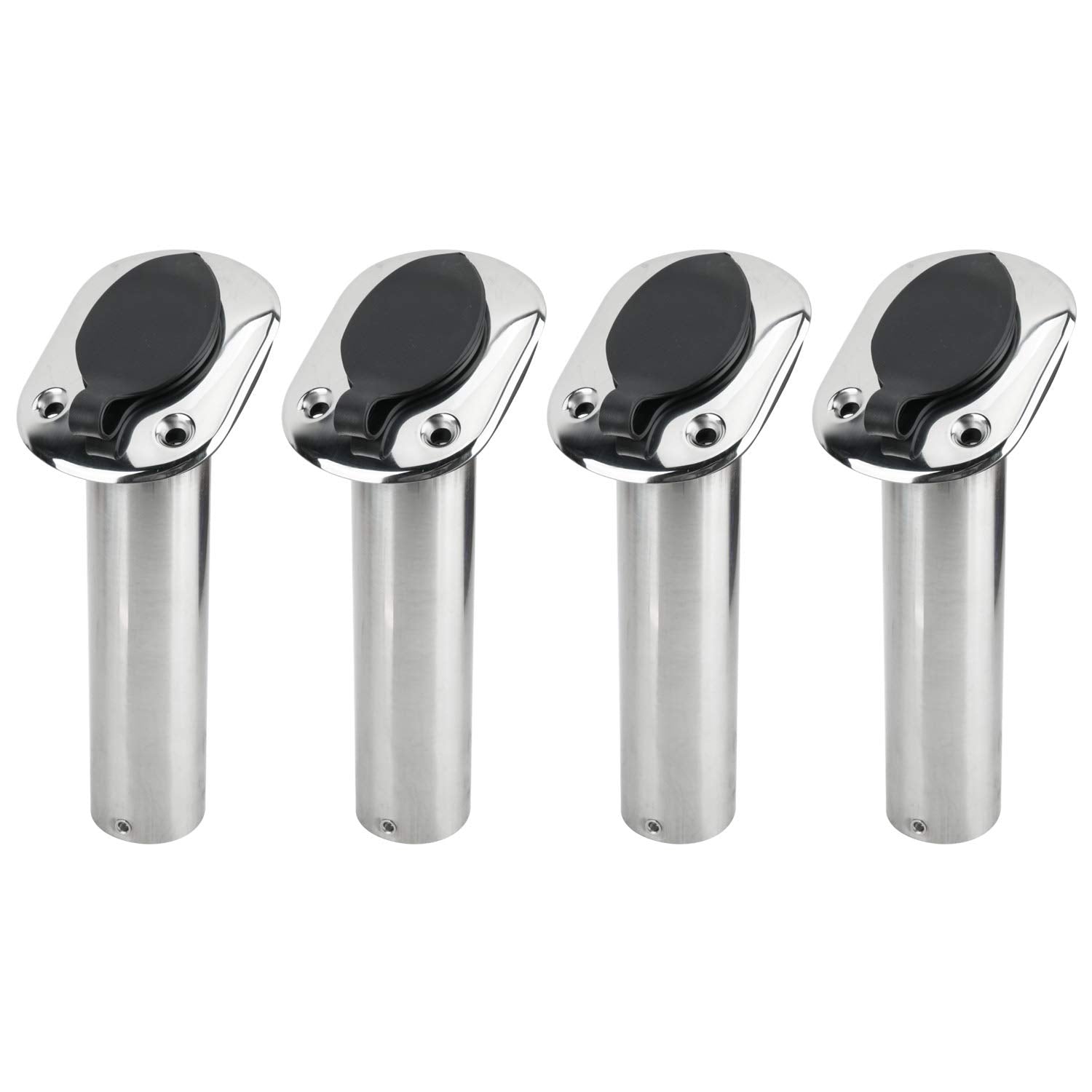 Flush mount rod holder with cap, liner and gasket (30-degree)