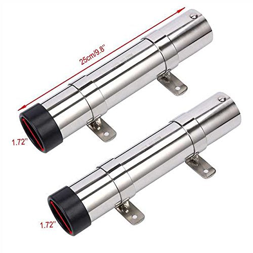 Pair of rod holders mounted on boat gunwale
