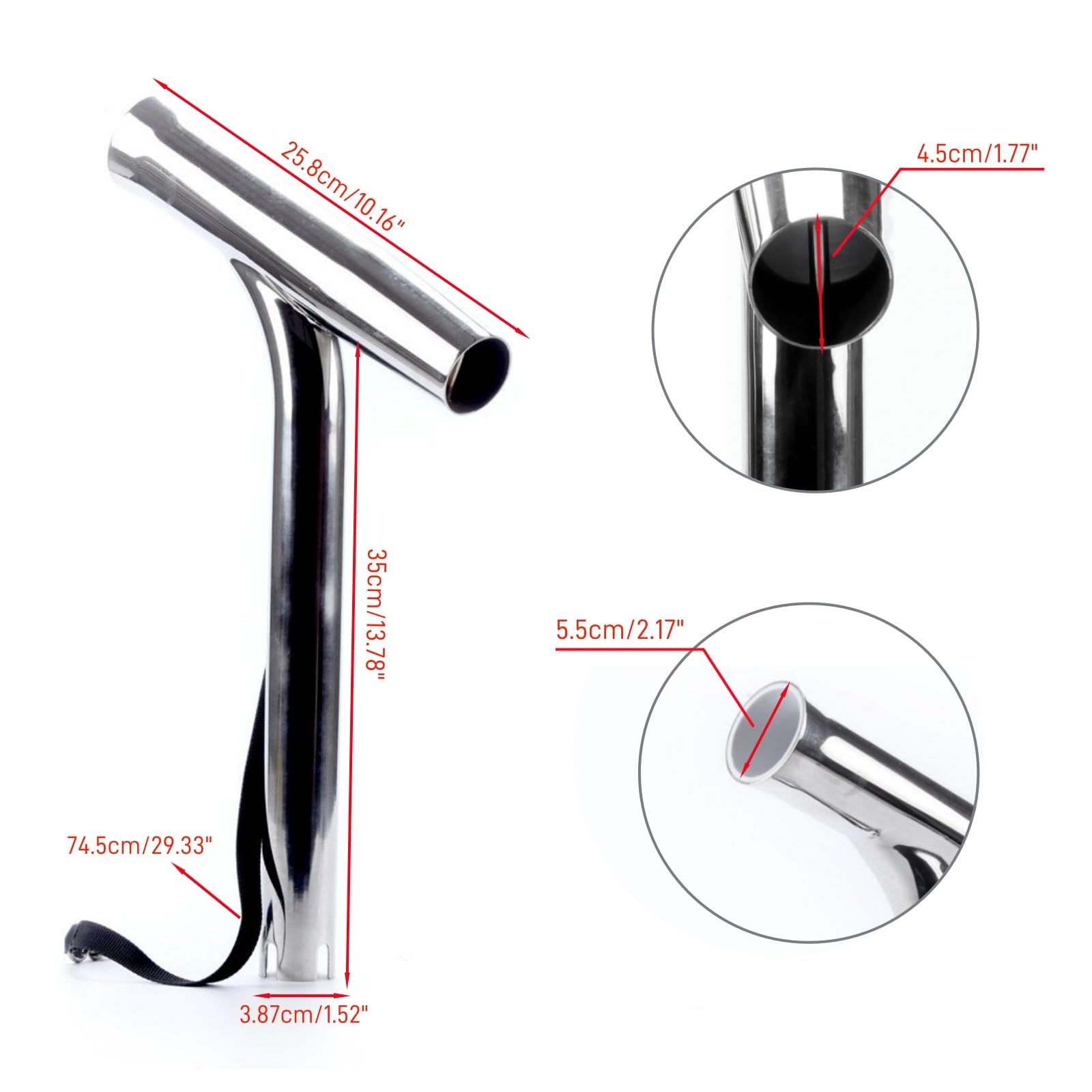 Amarine Made 20-degree angle rod holder demonstrates optimal lure positioning for varied depths.